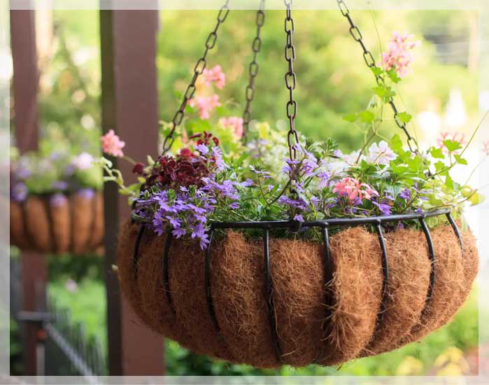 Wrought Iron Metal Hanging Garden Baskets Coco Liner Metal Boxes for Flowers Basket Brackets Manufacturers Exporters in India Ludhiana Punjab